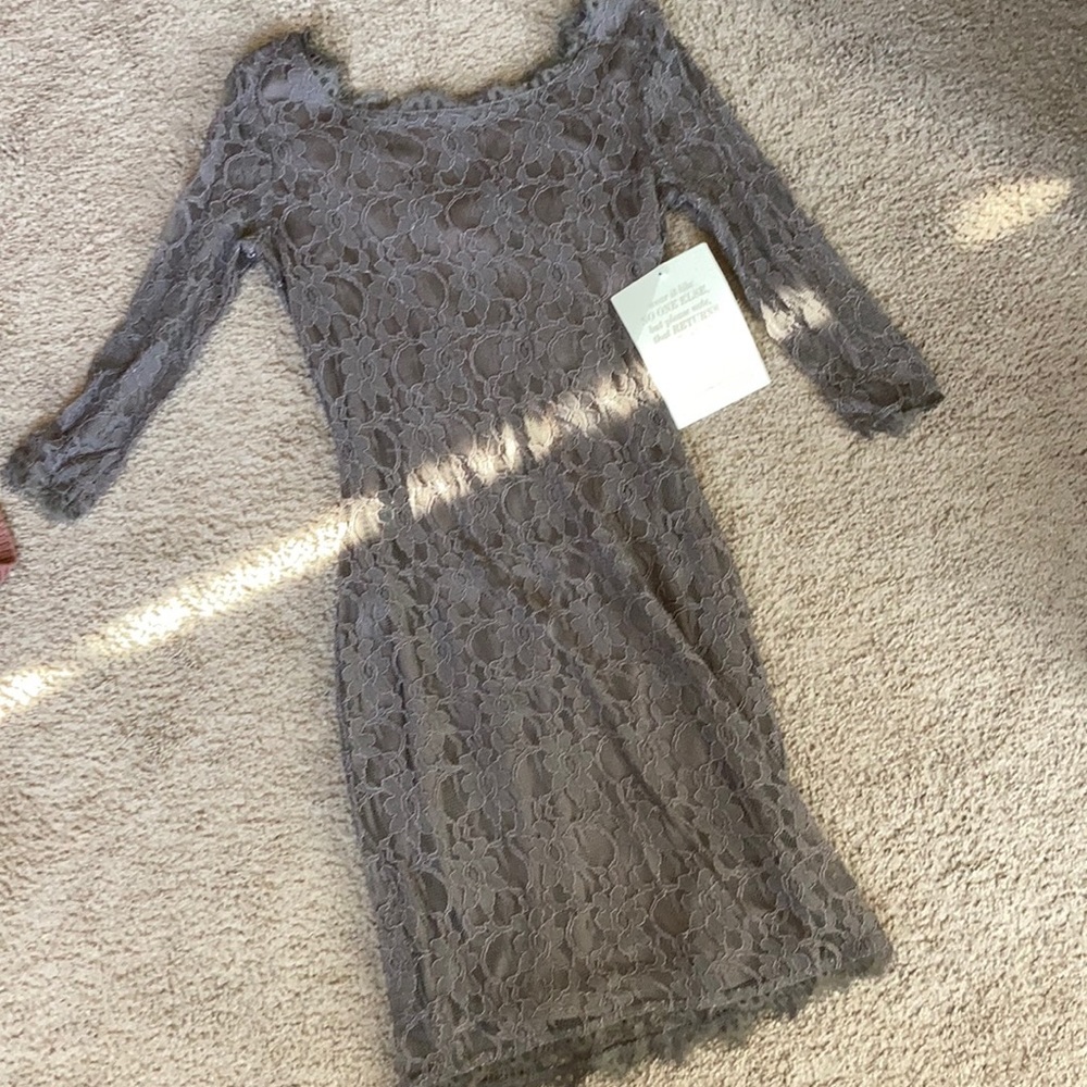 Brown Boston Proper dress tags on